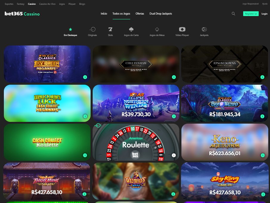 Jogos de cassino do Bet365