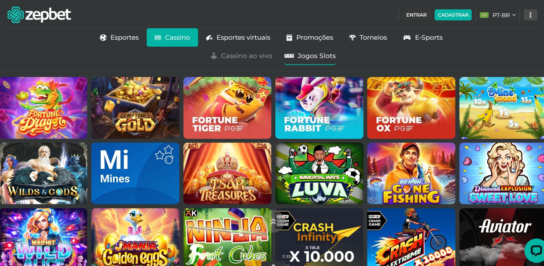 Jogos de cassino Zepbet